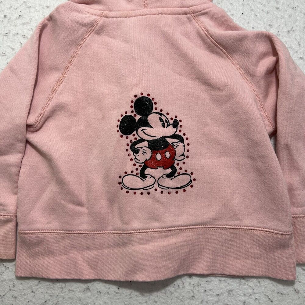 Disney Parks Girl's Small Full Zip Pink Mickey Mouse Sequin Fleece Hoodie - Picture 10 of 11